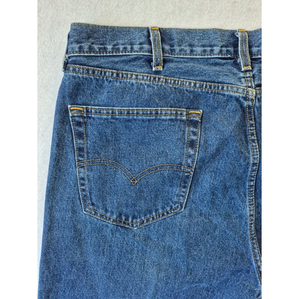 Levis 505 Regular Fit Straight Leg Mens Blue Denim Jeans W40 L30 00505-4886
